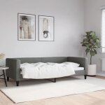Clarence® lit 1 place / lit de repos - lit de jour - sans matelas - gris foncé 90x200 cm - tissu lv12371 ... Clarence® lit 1 place / lit de repos - lit de jour - sans matelas - gris foncé 90x200 cm - tissu lv12371 ...
