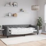 Clarence� lit 1 place / lit de repos - lit de jour - sans matelas - gris fonc� 90x200 cm - tissu lv12519 ...