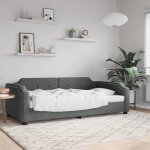 Clarence� lit 1 place / lit de repos - lit de jour - sans matelas - gris fonc� 90x200 cm - tissu lv12554 ...