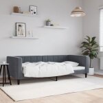 Clarence® lit 1 place / lit de repos - lit de jour - sans matelas - gris foncé 90x200 cm - velours lv12392 ... Clarence® lit 1 place / lit de repos - lit de jour - sans matelas - gris foncé 90x200 cm - velours lv12392 ...