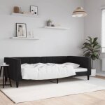 Clarence� lit 1 place / lit de repos - lit de jour - sans matelas - noir 100x200 cm - velours lv12402 ...