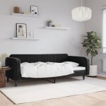 Clarence® lit 1 place / lit de repos - lit de jour - sans matelas - noir 90x190 cm - velours lv12472 Clarence® lit 1 place / lit de repos - lit de jour - sans matelas - noir 90x190 cm - velours lv12472