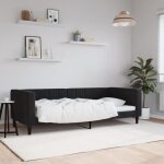 Clarence® lit 1 place / lit de repos - lit de jour - sans matelas - noir 90x200 cm - velours lv12395 Clarence® lit 1 place / lit de repos - lit de jour - sans matelas - noir 90x200 cm - velours lv12395