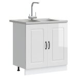 Clarence * meuble de cuisine kalmar - meuble cuisine / grande capacit� - avec doubles vasques en bois ...