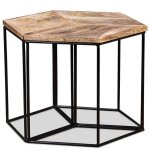 Clarence� table basse - petite table dappoint - bois de manguier massif 56x48x40 cm ll2715