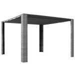 Clarence� tonnelle de jardin ext�rieur anti - uv et toit r�sine tress�e 300x300x200cm gris / anthracite ...