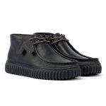 Clarks originals torhill hi bottes noires en cuir pour hommes - eur 46