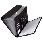 Classeur trieur vado - alassio - format a4 - 12 compartiments - fermeture clair - noir