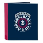 Classeur � 4 anneaux - blackfit8 - 27x6x33 cm - bleu marine - couverture rigide - dos large 60 mm