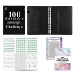 Classeur budget - ynkkvre - a5 - 100 enveloppes - pu - noir Classeur budget - ynkkvre - a5 - 100 enveloppes - pu - noir