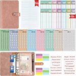 Classeur budg�taire format a6 avec enveloppes et 8 d�fis pour �conomiser de largent - rose