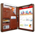 Classeur homme et femme organiseur de r�union dossier cuir pu format a4 marron