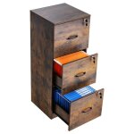 Classeur vertical � 3 tiroirs - vevor - avec serrure - caisson de bureau robuste - avec tige de suspension ...