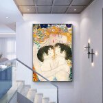 Classique dcor  la maison clbre gustav klimt rtro impression sur toile rplique abstraite salon ...