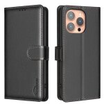 Classique etui pour iphone 15 pro housse portefeuille pu cuir etui housse noir