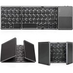 Clavier bluetooth avec pavé tactile pliable azerty rechargeable portabel mini clavier sans fil pour smart ... Clavier bluetooth avec pavé tactile pliable azerty rechargeable portabel mini clavier sans fil pour smart ...