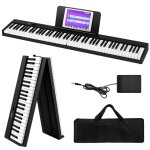 Clavier lectronique pliable avec 88 touches lumineuses led piano numrique avec sac de rangement 128 ...