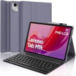 Clavier pour lenovo tab m11 11 2024 tb330fu / tb330xu coque en cuir avec clavier azerty violet lavande ...