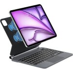 Clavier magic jademall pour ipad air 13? m3 / m2 2025 avec touchpad r�tro�clair�