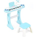 Clavier piano pour enfants 37 touches avec tabouret costway - 4 effets de percussion - 8 instruments ...