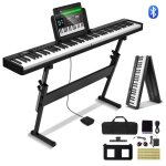 Clavier piano pliable 88 touches - vevor - piano �lectronique num�rique portable avec p�dale de sustain ...