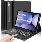 Clavier samsung galaxy tab s10 ultra 14. 6 avec pav� tactile azerty clavier touchpad r�tro�clair� 7 couleurs ...