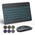 Clavier souris sans fil clavier pour ipad / samsung / lenovo / iphone tablette silent rtroclairbluetooth ...