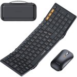Clavier souris sans fil pliablexkm01 clavier bluetooth azerty pour affaires et voyages2. 4g + dual bluetooth ...