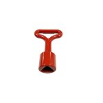 Cl� de batteuse rouge pompier triangle femelle 14 mm
