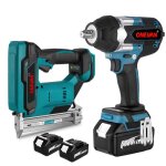 Cl� � chocs & cloueuse sans fil - onevan - f30 - 1 / 2 pouce 1000 n�m - 20v - 2x3ah