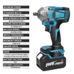 Cl� � choc brushless 1200 nm 18v - avec 1 batteris 18 v - 4 vitesses - boulonneuse � choc - cl� � chocs ...