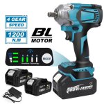 Cl� � choc brushless 1200 nm 18v - 2 batteris 18 v - 8 vitesses - 6700 rpm - boulonneuse � choc - cl� ...