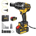 Cl� � choc brushless 21v 800 nm avec 2 batteries3 vitesses variables boulonneuse � choc - 4 douilles ...