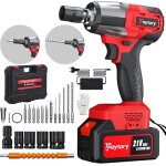 Cl  chocs sans fil 1 / 2 pouce 550nm 4x douille et 12 accessoires - feytory - 1x 6. 0ah batterie