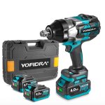 Cl  chocs sans fil 3 / 4 pouce 2100nm bote en plastique - yofidra - 2x 4000mah batteries