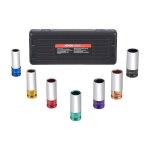Cle en douille 7 pcs coffret de douilles  chocs pour crous de roue 1 / 2 in drive metric 6 - point ...