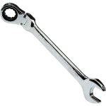 Cl� plate mixte � fourche / classique 17mm - vers cl� � cliquet � t�te articul�e / flexible 17mm anneau ...