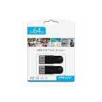 Cl� usb 2. 0 - pny - attach� 4 - 64 go - pack de 2 - noir - vitesse lecture 25mo / s - vitesse �criture ...