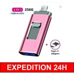 Cl usb 3. 0 - zisonix - 256 go - 4 en 1 - compatible ios et android - stockage extensible