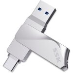 Cle usb 64go cl� usb 3. 2 haute vitesse clef usb 2 en 1 m�tal flash drive jusqu� 200mo / sotg double ...