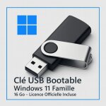 Cl� usb bootable windows 11 famille ? 16 go ? licence officielle incluse