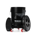 Cleantech co set - seau de lavage 20l noir avec grille filtrante couvercle et chariot - pour un lavage ...