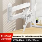 Cli - fixation tv - support mural tv lcd 14?37 rétractable blanc charge 15 kg bras d?extension universel ... Cli - fixation tv - support mural tv lcd 14?37 rétractable blanc charge 15 kg bras d?extension universel ...