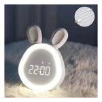 Cli - radio reveil - rveil led lapin veilleuse charge usb numrique tudiants / enfants affichage clair ...