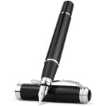 Cli - stylo - stylo plume métal noir 038mm calligraphie fine cadeau finition argent noir Cli - stylo - stylo plume métal noir 038mm calligraphie fine cadeau finition argent noir