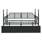 Clic - clac banquette - 90 * 200 - style rtro - support de colonne haute - cadre en mtal - noir - sans ...