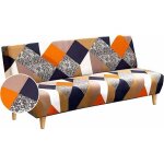 Housse de canapé - einnenffer - clic clac - orange et noir - extensible - 190 - 210 cm Housse de canapé - einnenffer - clic clac - orange et noir - extensible - 190 - 210 cm
