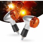 Clignotants de moto 2 pi�ces chrome bullet avant feux arri�re pour honda harley kawasaki suzuki yamaha ...