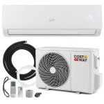Climatiseur fixe mono - split 9000btu 26 kw r32 costway - chauffage 16 - 31c - pompe  chaleur - kit ...