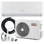 Climatiseur fixe mono - split 12000btu 34 kw r32 costway - 16 - 31c - pompe  chaleur - 22? - kit 4m ...